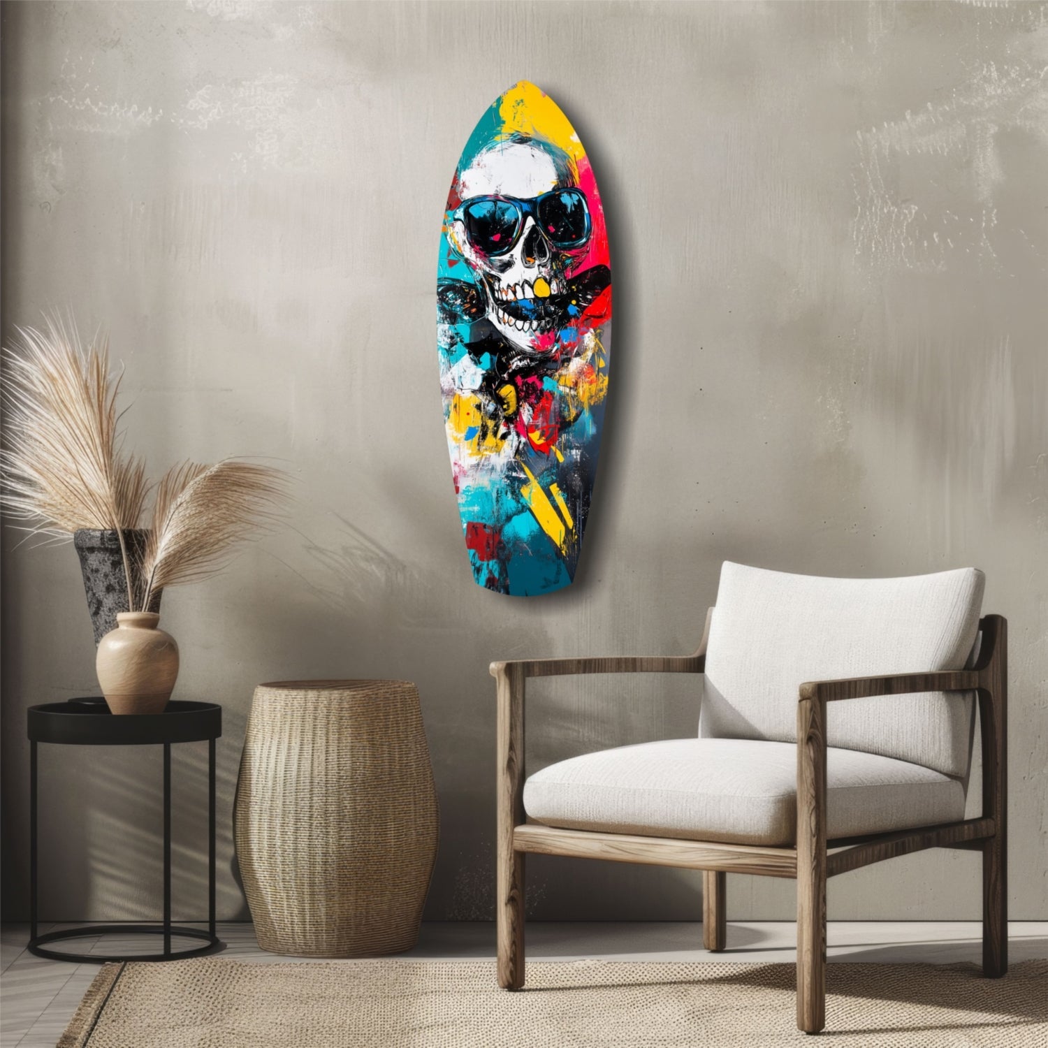 Street Soul Graffiti Skulls Glass Wall Art